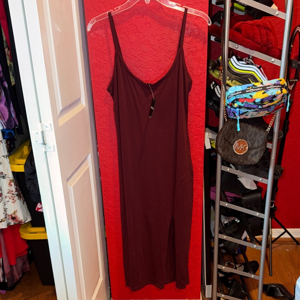 Forever 21 Burgundy Spaghetti Strap Dress